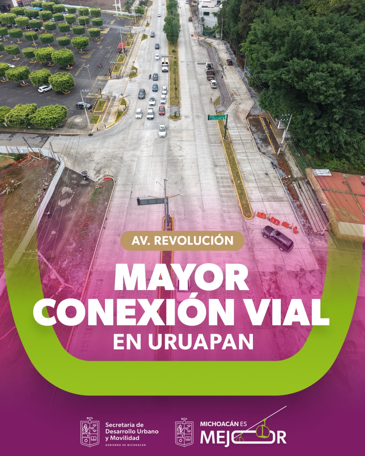 Inauguran este 10 de septiembre la tercera etapa del Paseo de la Revolución en Uruapan