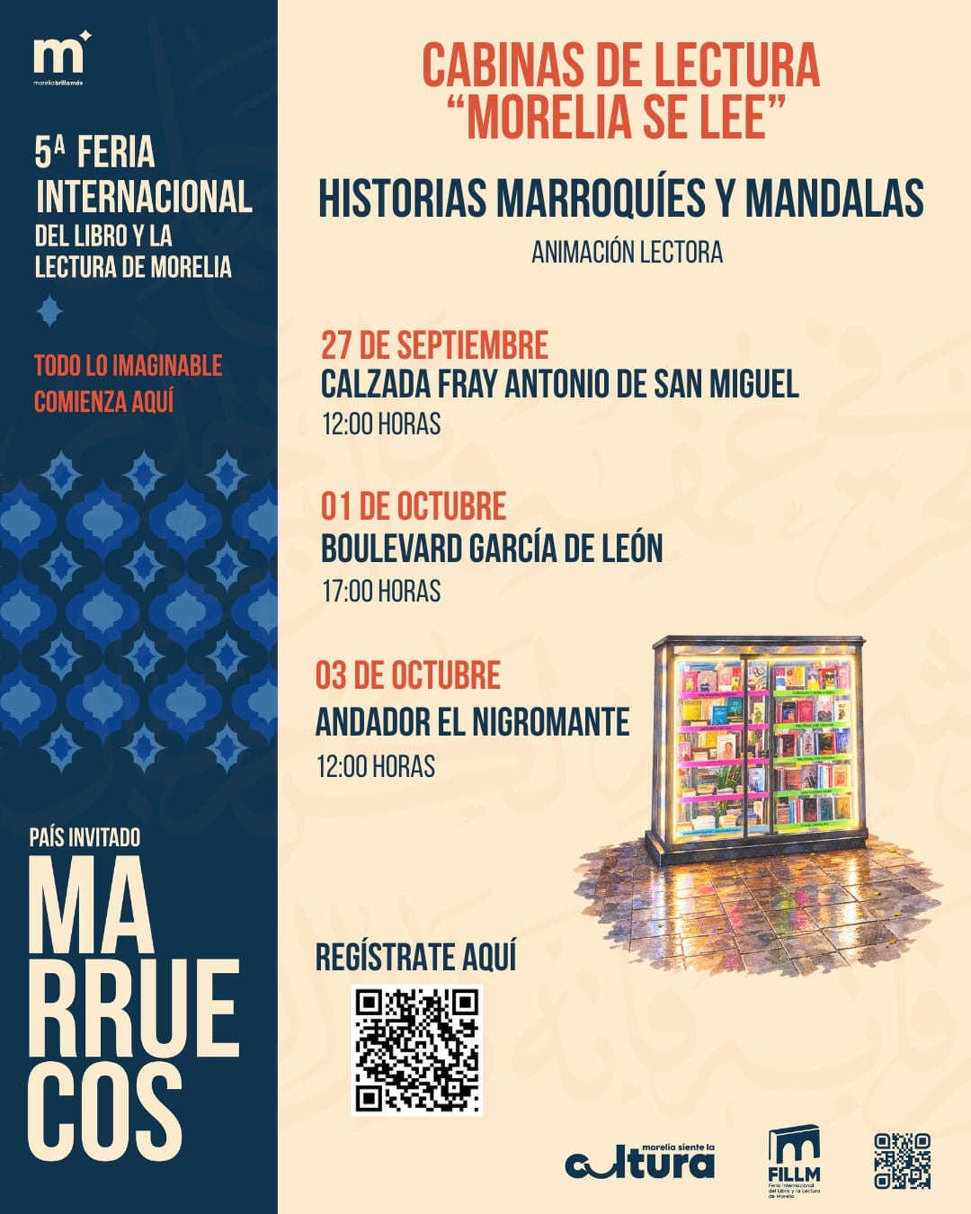 Llegan las historias marroquíes y mandalas a las Cabinas de Lectura de Morelia