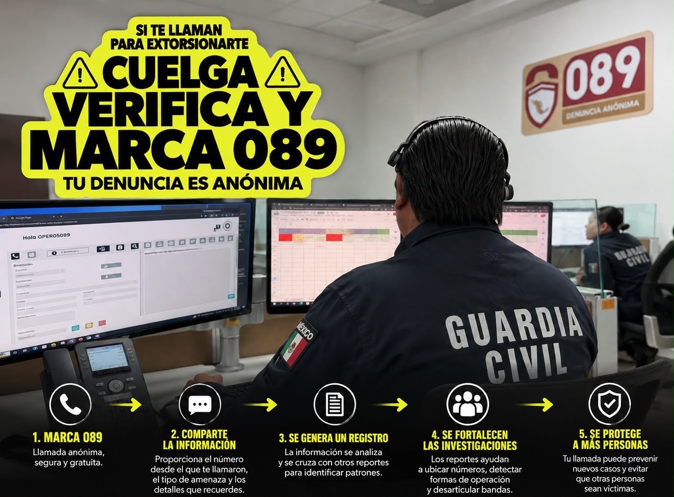 Frena la extorsión; conoce la importancia de denunciar al 089