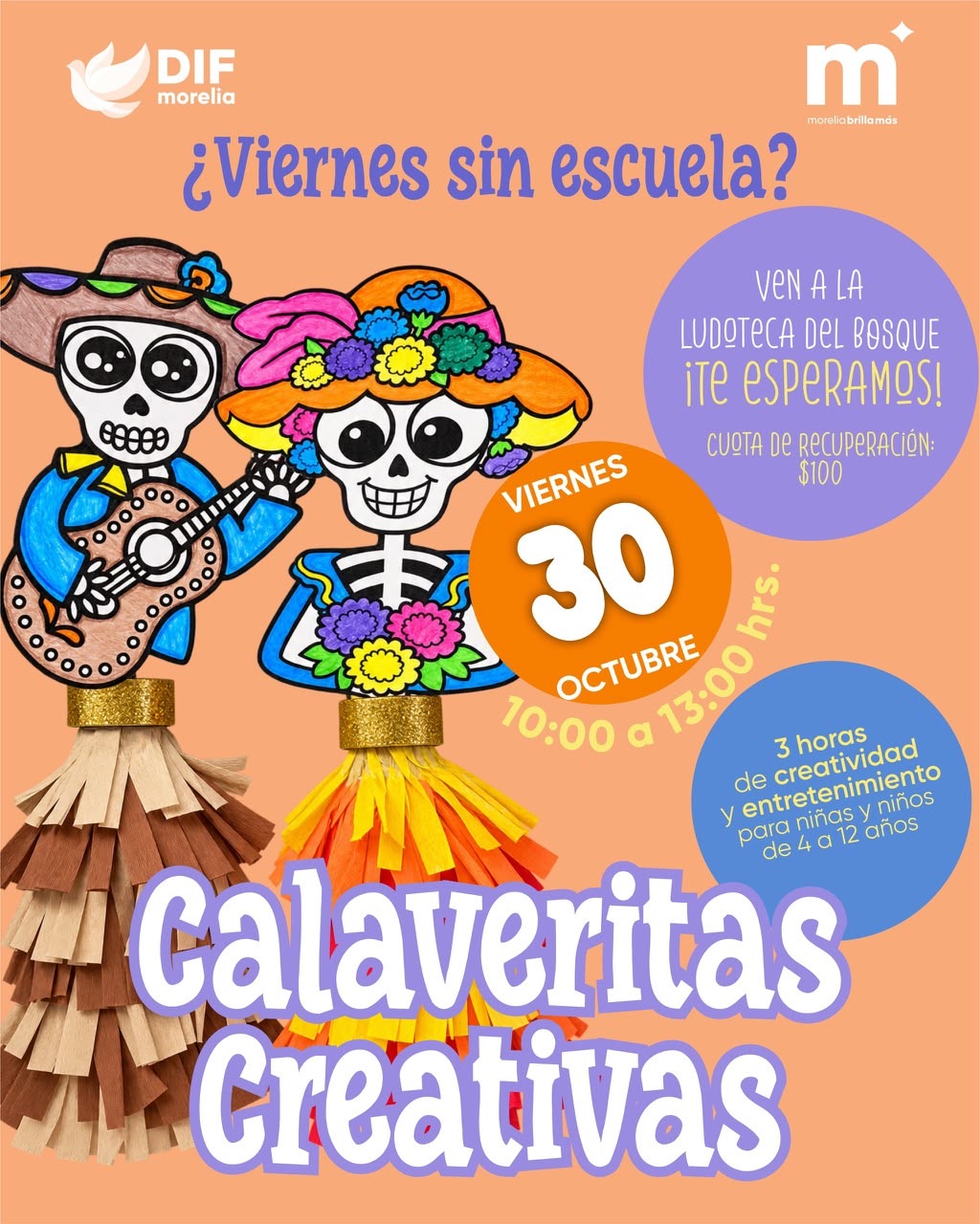 Paola Delgadillo invita a niños a crear calaveritas en la Ludoteca del Bosque