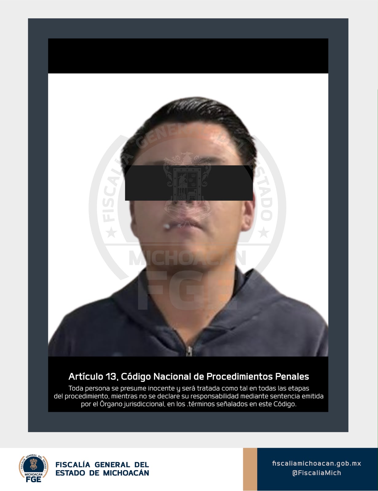 FGE Michoacán detiene en Guanajuato al presunto responsable del feminicidio de una joven ocurrido en Charo